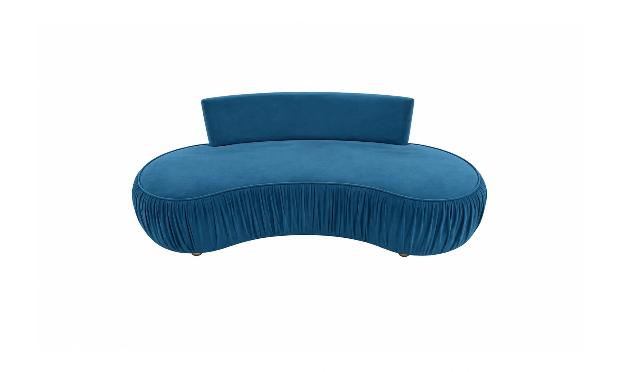 Blue Modern Velvet Curved Diwan